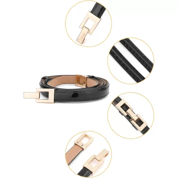 uxcell® Metal Buckle Adjustable Thin High Waist Belt for Women