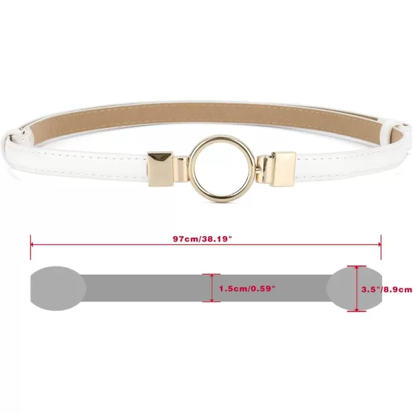 uxcell® Metal Buckle Adjustable Thin High Waist Belt for Women