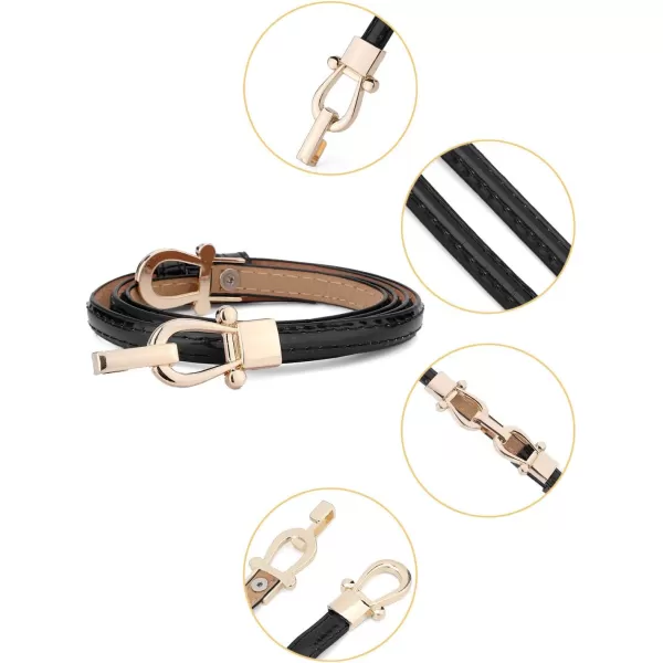 uxcell® Metal Buckle Adjustable Thin High Waist Belt for Women