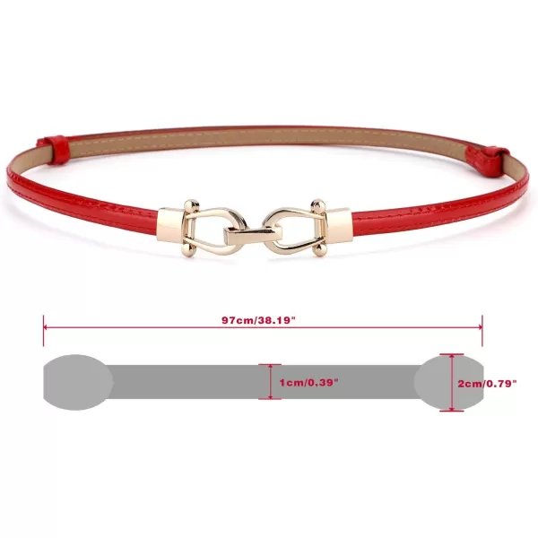 uxcell® Metal Buckle Adjustable Thin High Waist Belt for Women