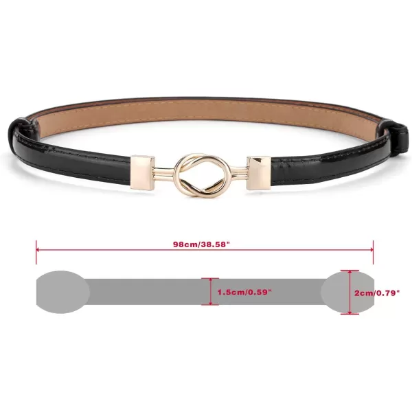 uxcell® Metal Buckle Adjustable Thin High Waist Belt for Women