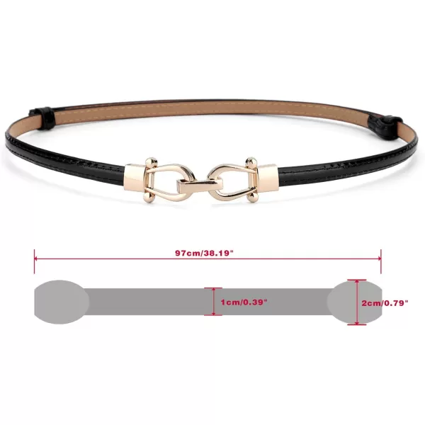 uxcell® Metal Buckle Adjustable Thin High Waist Belt for Women