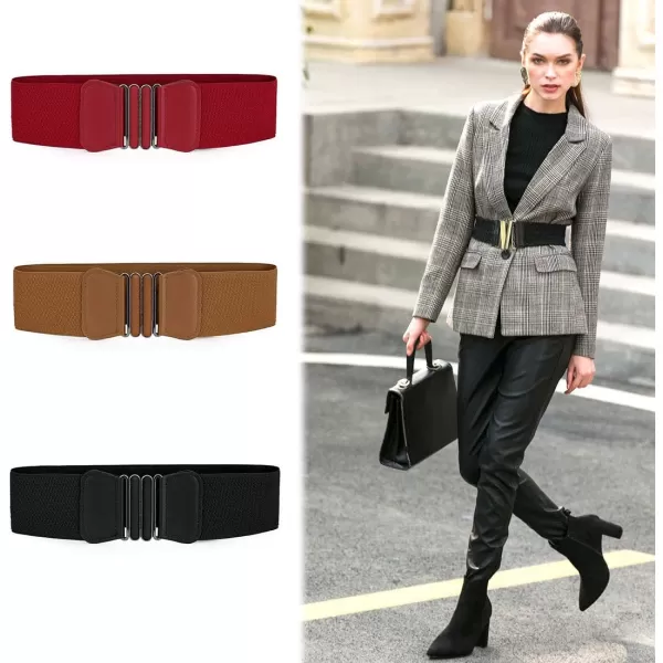 uxcell® Women Bowknot Shaped Interlocking Buckle Elastic Belt Waistband