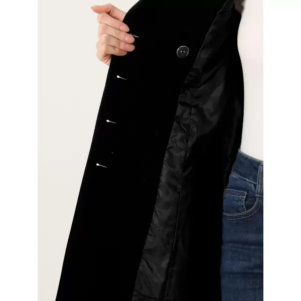 Allegra K Pea Coats for Women's Winter Fashion Lapel Belted Double Breasted Trench Coat