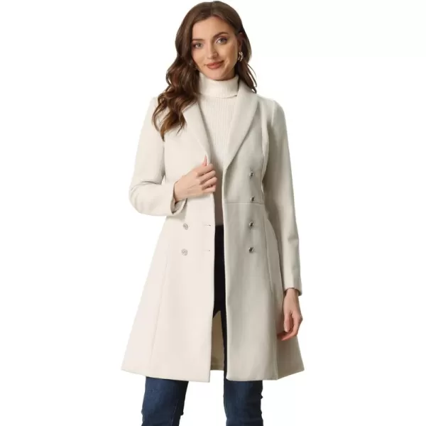 Allegra K Pea Coats for Women's Winter Fashion Lapel Belted Double Breasted Trench Coat