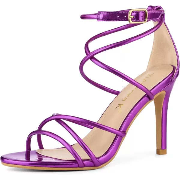 Allegra K Women's Open Toe Strappy Straps Stiletto Heel Sandals