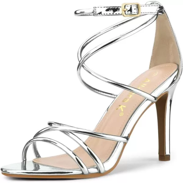 Allegra K Women's Open Toe Strappy Straps Stiletto Heel Sandals