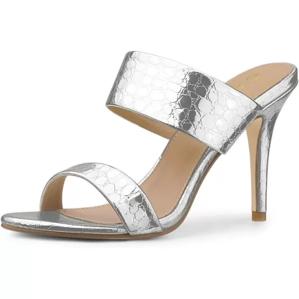 Allegra K Women's Open Toe Stiletto Heel Slide Sandals