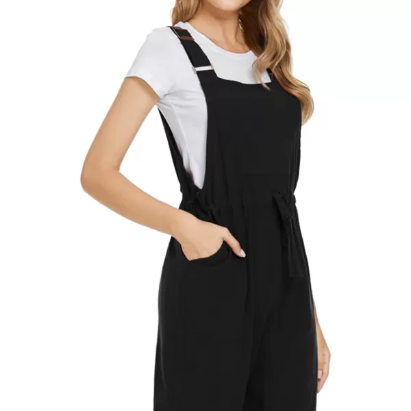 Allegra K Women's Overalls Adjutable Strap Drawstring Suspenders Jumpsuit