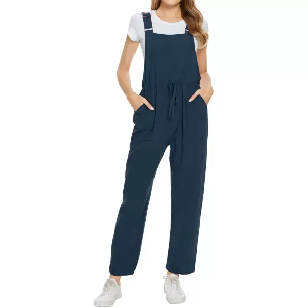 Allegra K Women's Overalls Adjutable Strap Drawstring Suspenders Jumpsuit