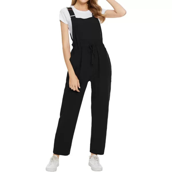 Allegra K Women's Overalls Adjutable Strap Drawstring Suspenders Jumpsuit