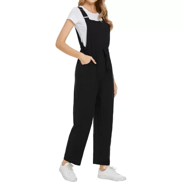 Allegra K Women's Overalls Adjutable Strap Drawstring Suspenders Jumpsuit