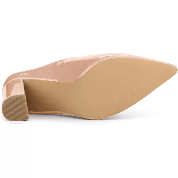 Allegra K Women's Pointed Toe Pearl Bow Chunky Heel Slides Mules