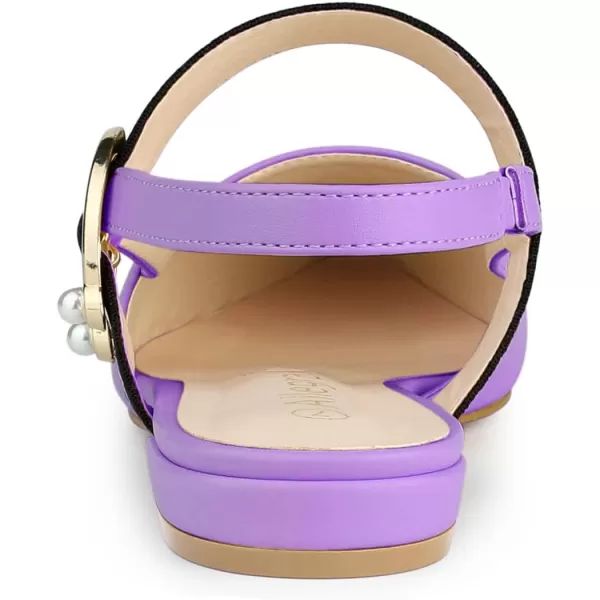 Allegra K Women's Pointed Toe Slingback Flat Mules