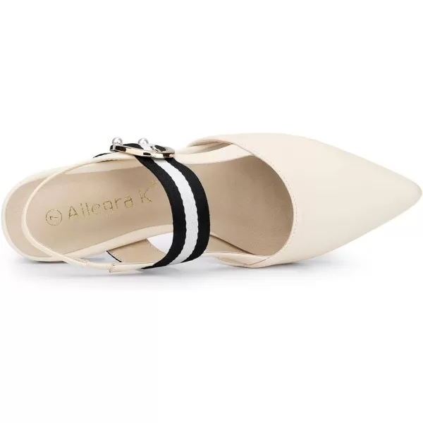 Allegra K Women's Pointed Toe Slingback Flat Mules