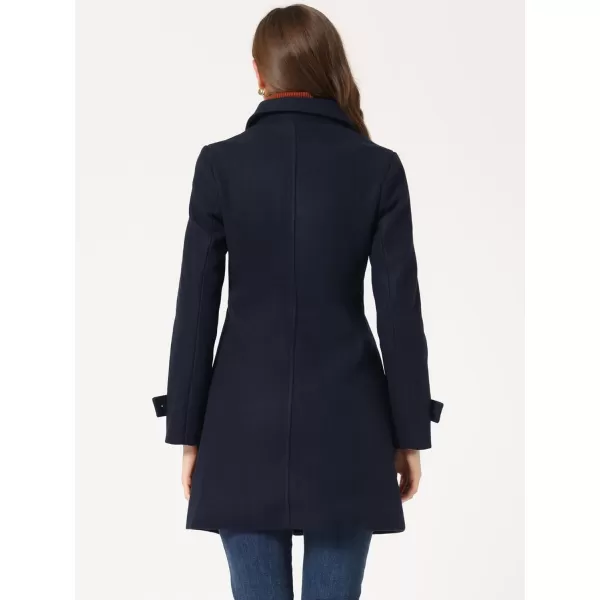 Allegra K Women's Winter Outerwear Overcoat Peter Pan Collar Mid-thigh A-line Single Breasted Pea Coat