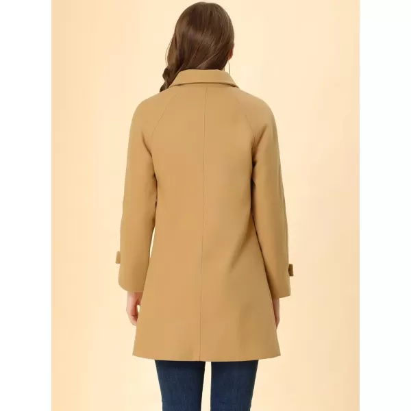 Allegra K Women's Winter Outerwear Overcoat Peter Pan Collar Mid-thigh A-line Single Breasted Pea Coat