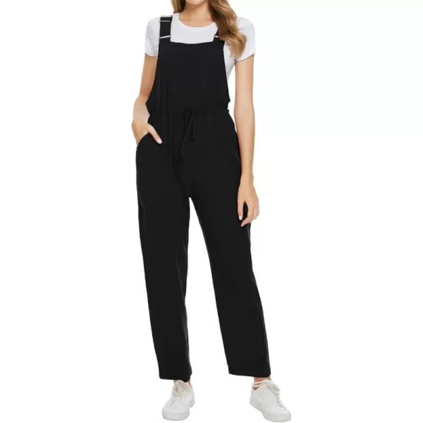 Allegra K Women's Overalls Adjutable Strap Drawstring Suspenders Jumpsuit