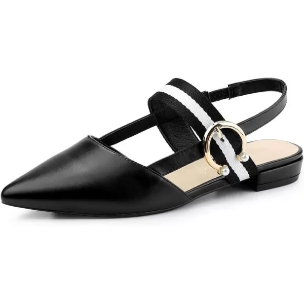 Allegra K Women's Pointed Toe Slingback Flat Mules