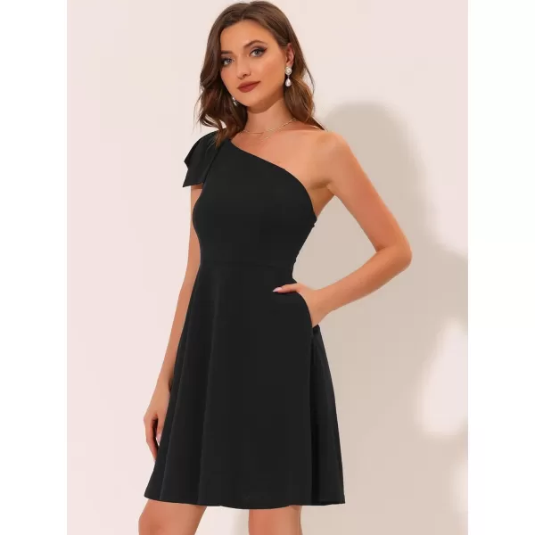 Allegra K Evening Cocktail Dress for Women's Elegant Flared One Shoulder Formal Dresses