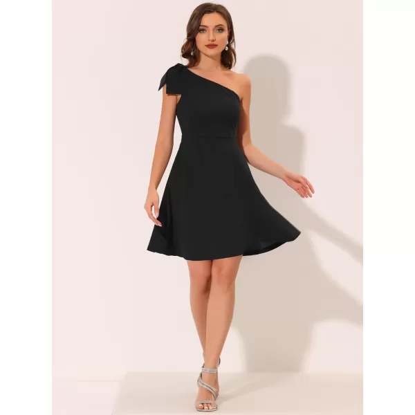 Allegra K Evening Cocktail Dress for Women's Elegant Flared One Shoulder Formal Dresses