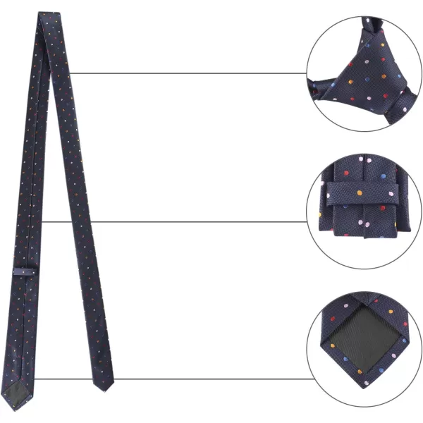 Allegra K Men's Skinny Necktie Self-tied Polka Dots Formal Casual Slim Tie