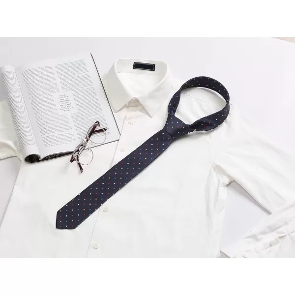 Allegra K Men's Skinny Necktie Self-tied Polka Dots Formal Casual Slim Tie