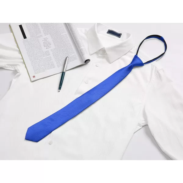 Allegra K Men's Skinny Pretied Solid Color Zipper Ties Neck Adjustable Strap Wedding Groom Tie