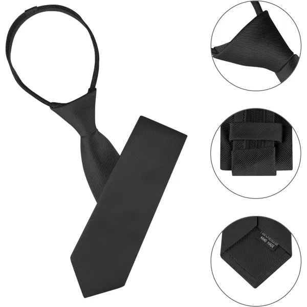 Allegra K Men's Skinny Pretied Solid Color Zipper Ties Neck Adjustable Strap Wedding Groom Tie