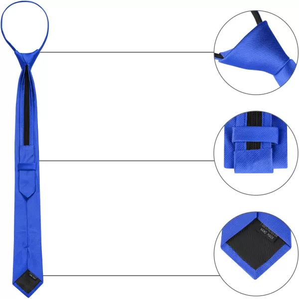 Allegra K Men's Skinny Pretied Solid Color Zipper Ties Neck Adjustable Strap Wedding Groom Tie