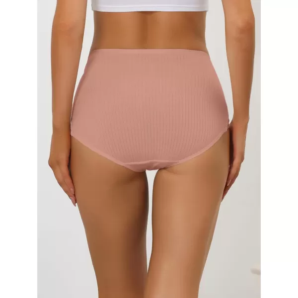 Allegra K Women's Hi-Cut Ribbed High Waist Tummy Control Underwear, Available in Plus Size