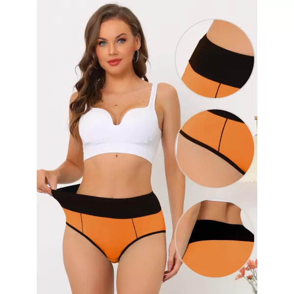 Allegra K Women's High Waist Tummy Control Color-Block Brief, Available in Plus Size