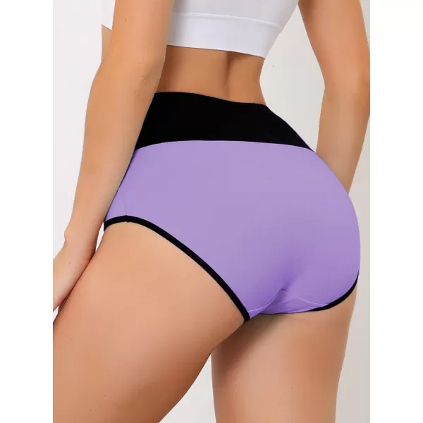 Allegra K Women's High Waist Tummy Control Color-Block Brief, Available in Plus Size