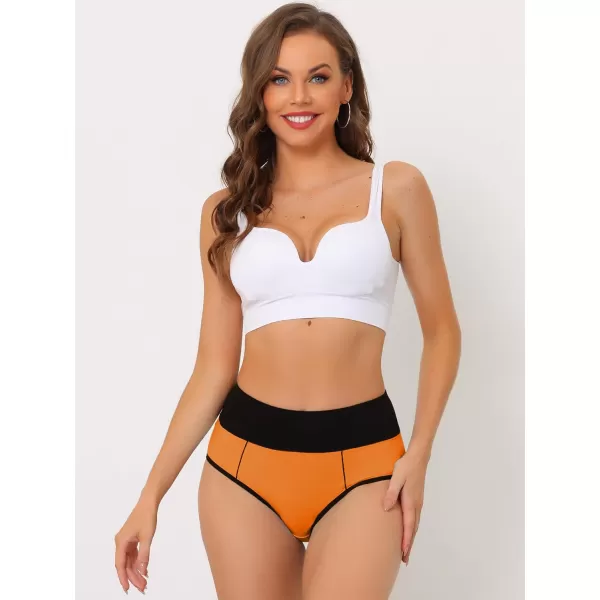 Allegra K Women's High Waist Tummy Control Color-Block Brief, Available in Plus Size