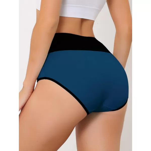 Allegra K Women's High Waist Tummy Control Color-Block Brief, Available in Plus Size