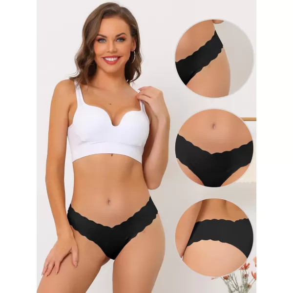 Allegra K Women's No-Show Hipster Unlined Cheeky Underwear V-Shape Waist Stretch Bikini