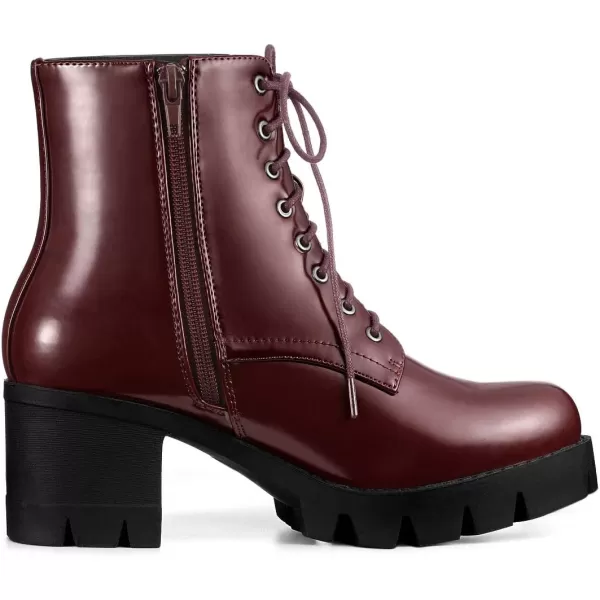 Allegra K Women's Platform Chunky Heel Combat Boots