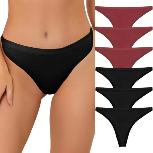 Allegra K Thongs for Women Packs G-String Panties Breathable Hi-Cut Tangas Underwear