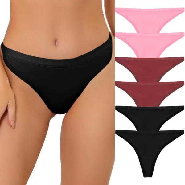 Allegra K Thongs for Women Packs G-String Panties Breathable Hi-Cut Tangas Underwear