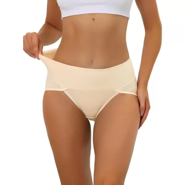 Allegra K Women's Hi-Cut Ribbed High Waist Tummy Control Underwear, Available in Plus Size