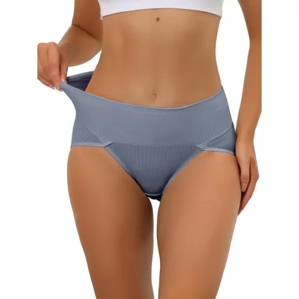 Allegra K Women's Hi-Cut Ribbed High Waist Tummy Control Underwear, Available in Plus Size