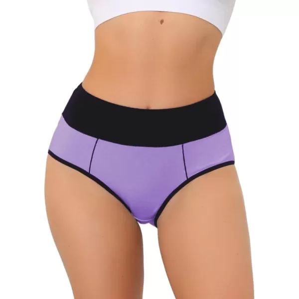 Allegra K Women's High Waist Tummy Control Color-Block Brief, Available in Plus Size