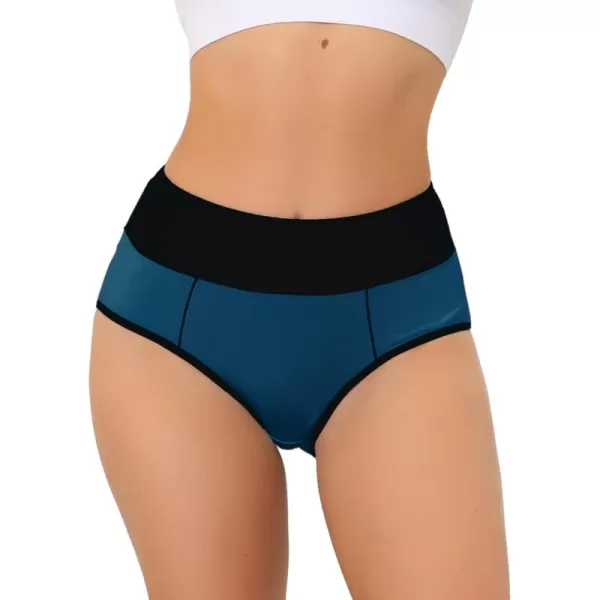 Allegra K Women's High Waist Tummy Control Color-Block Brief, Available in Plus Size