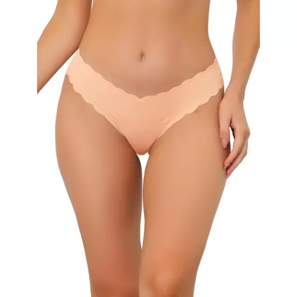 Allegra K Women's No-Show Hipster Unlined Cheeky Underwear V-Shape Waist Stretch Bikini