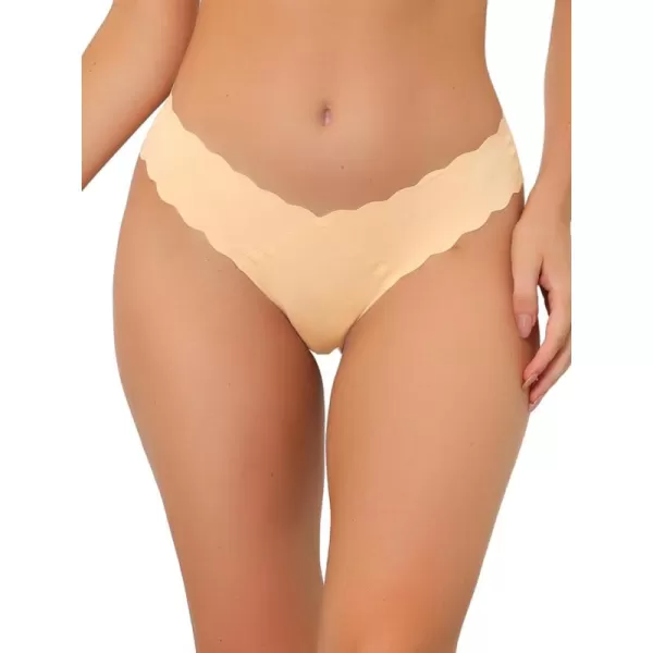 Allegra K Women's No-Show Hipster Unlined Cheeky Underwear V-Shape Waist Stretch Bikini