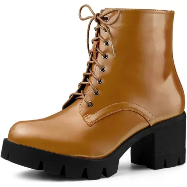 Allegra K Women's Platform Chunky Heel Combat Boots