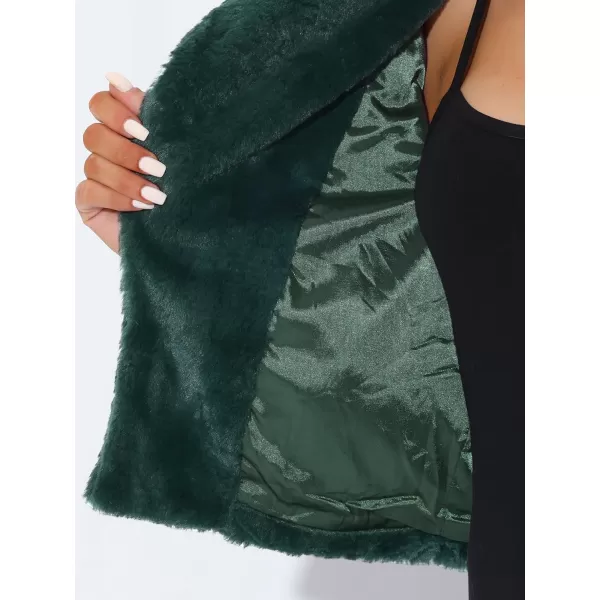 Allegra K Women's Cropped Faux Fur Jacket Lapel Cardigan Shrug 2023 Winter Fluffy Faux Fur Coat