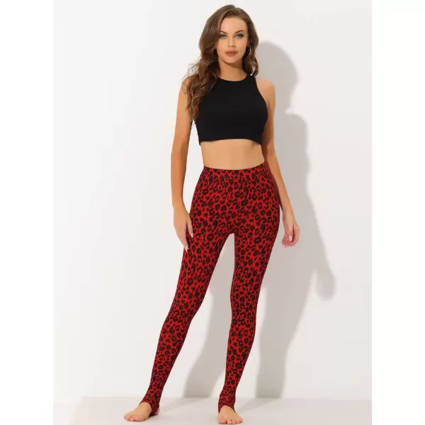 Allegra K Women's Leggings Printed High Waist Elastic Waistband Party Yoga Christmas Stirrup Pants