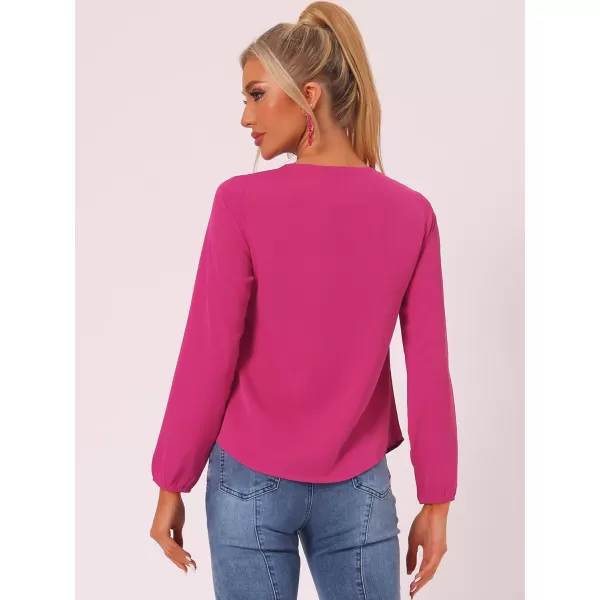 Allegra K Women's Ruffle Neck Chiffon Top Long Sleeve Vintage Work Office Blouse