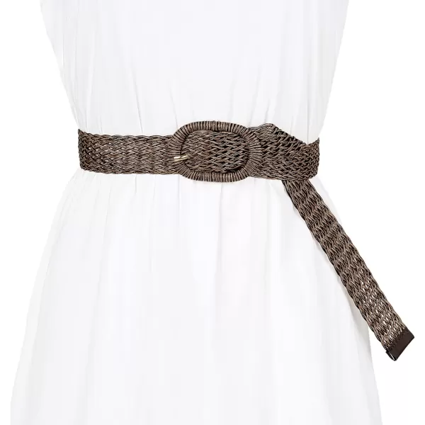 Allegra K Womens Skinny Waist Belts Braided Woven Belts for Dress Metal Buckle